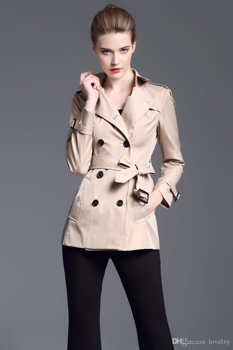 Womens Short Trench Coat Double 