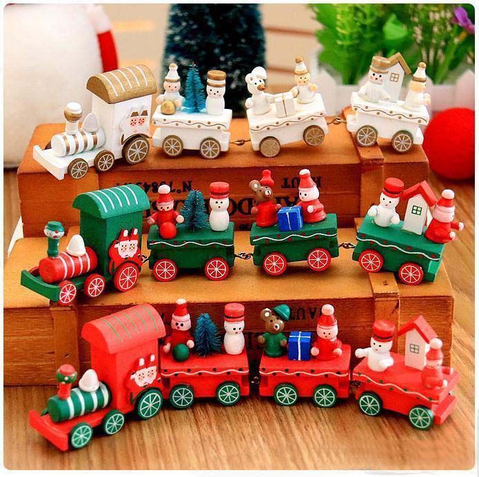 wooden christmas train