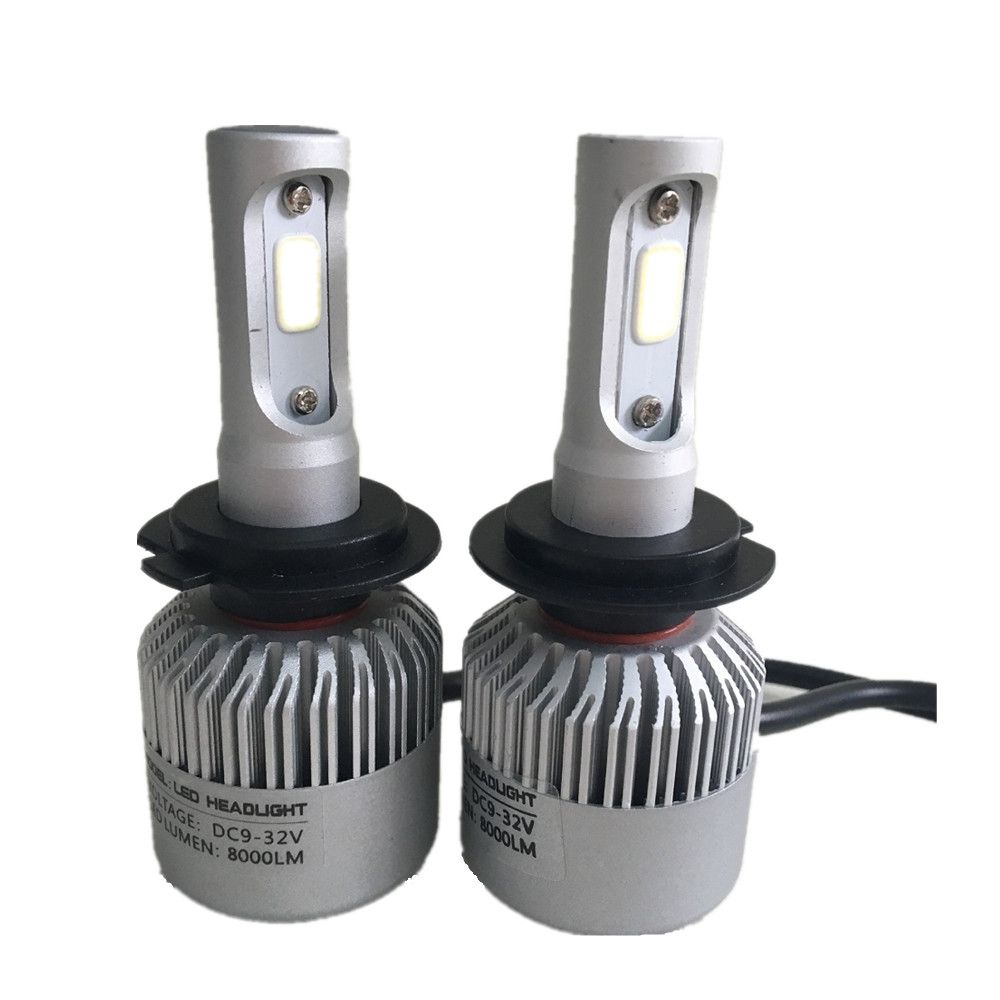 2020 S2 H7 72W 7200LM LED Headlight Bulbs Conversion Kit COB Beam Super