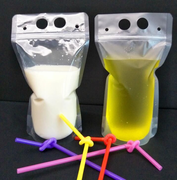 Compra 500 Ml De Plástico Transparente Bebida Bolsa De Auto Sellado Beber Bolsa Bolsa De Plástico De Bebidas Bolsas De Verano De La Bebida Del Envase De Jugo De Frutas Bolsas GGA2384