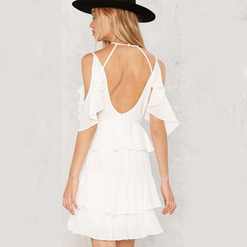 Compra Vestido Bohemio Blanco 2019 Nuevo Verano Sin Mangas De Airy Chiffon  Beach Vestidos Para Mujeres Sexy Mini Bohe Vestido Ropa De Las Señoras  Barato | Entrega Rápida Y Calidad | Es.Dhgate