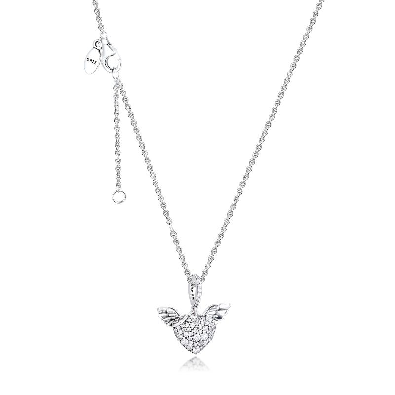 New 925 Sterling Silver Necklace Pavé 