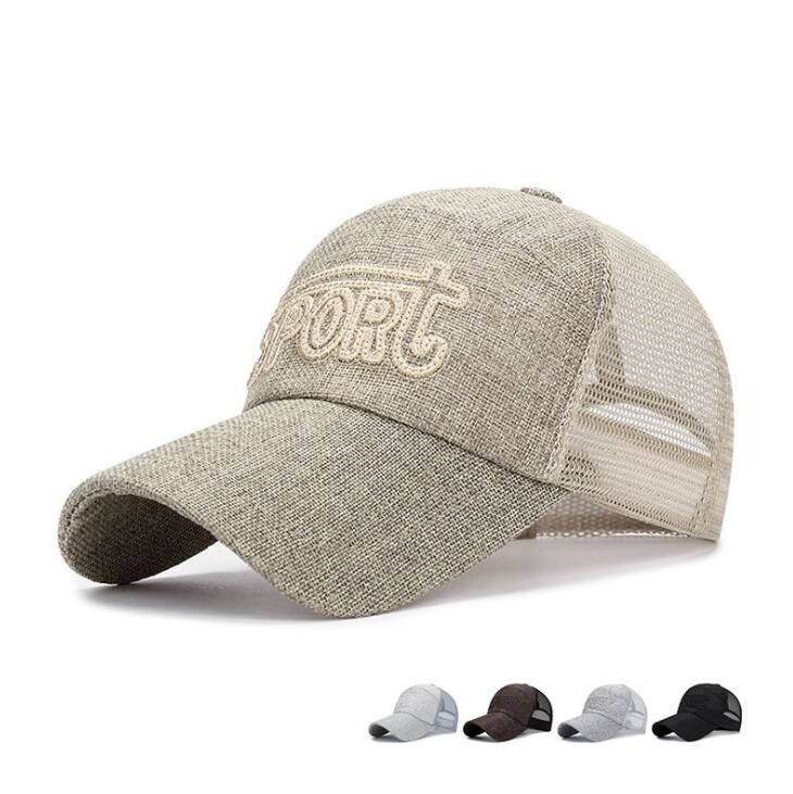 linen ball cap