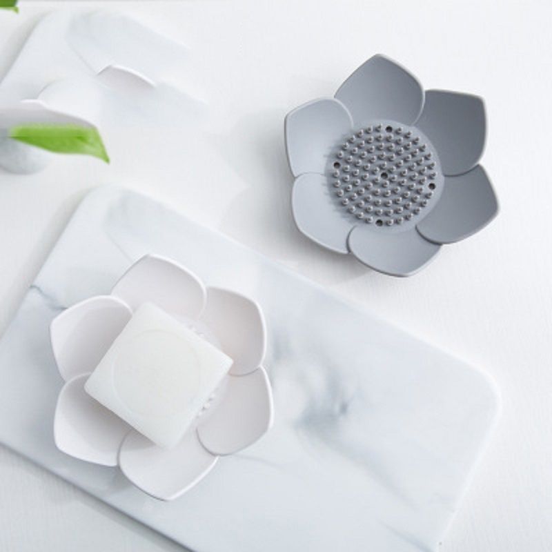 2020 Silicone Soap Dish Creative Cute Soap Box Free Punch Slip Base