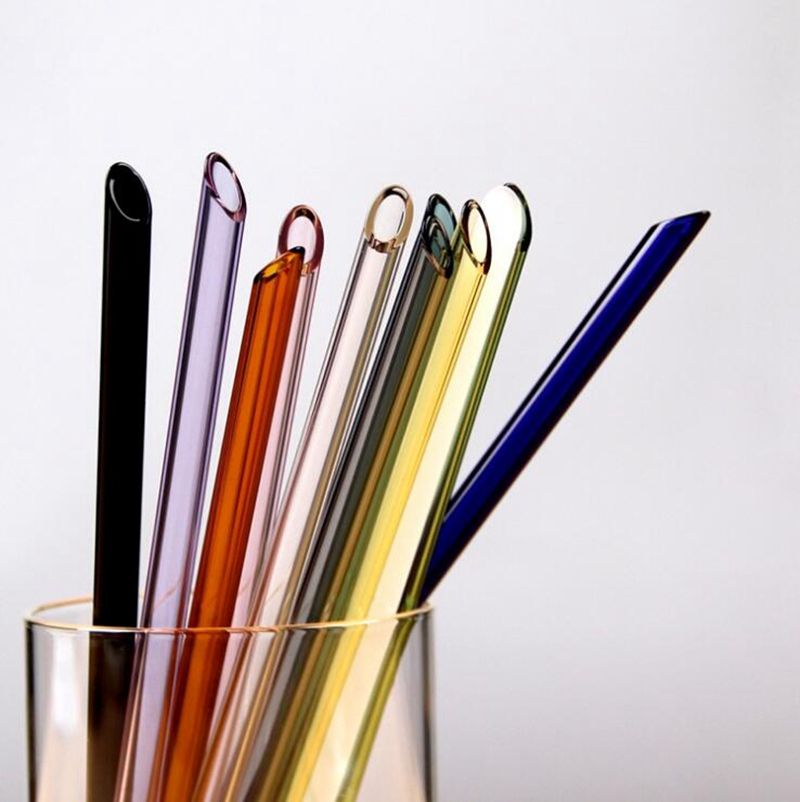 Glass Straw Pyrex Glass Drinking Straws Colorful Straight Pipet
