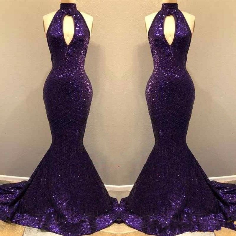 plus size purple sequin dress