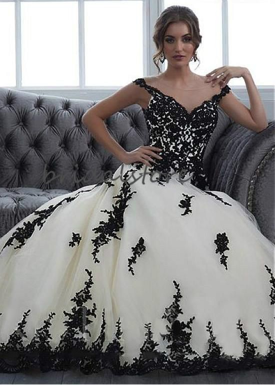 black and white wedding dresses