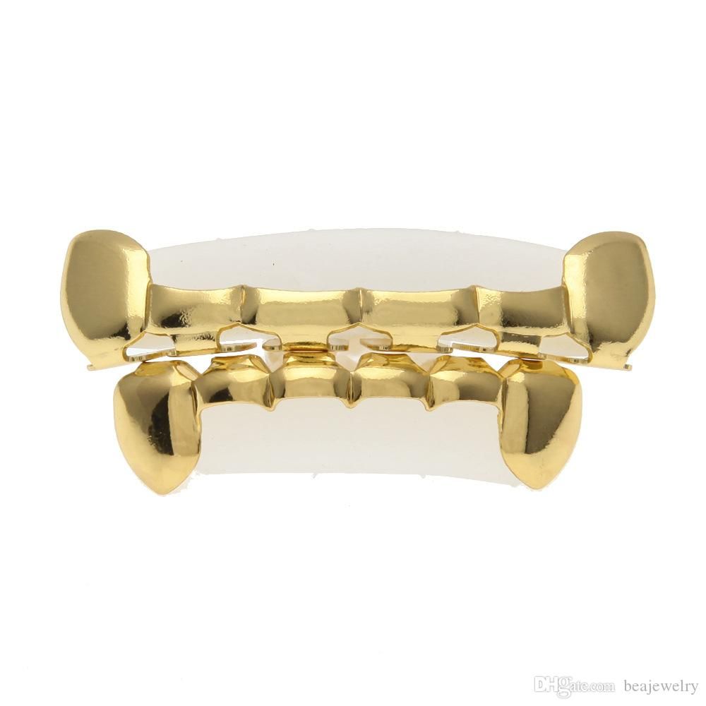 Vampire Half Grillz Fang Slim 14k Rose Gold Plated Bottom Lower Row Slugs Teeth Hip Hop Grills
