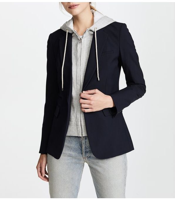 Hooded blazer womens Clearance
