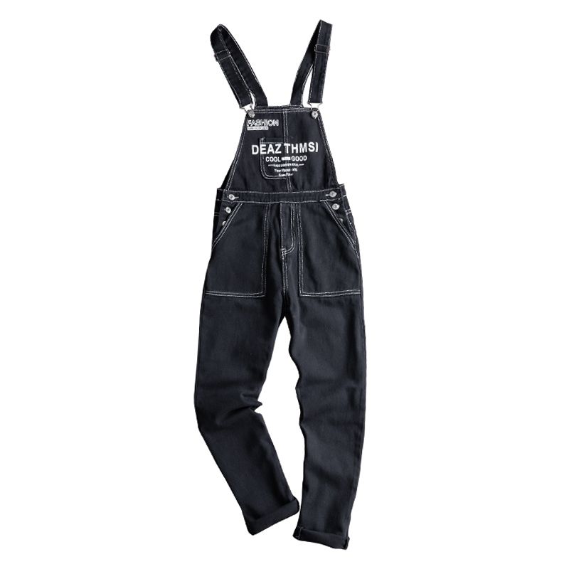 mens black denim bib overalls
