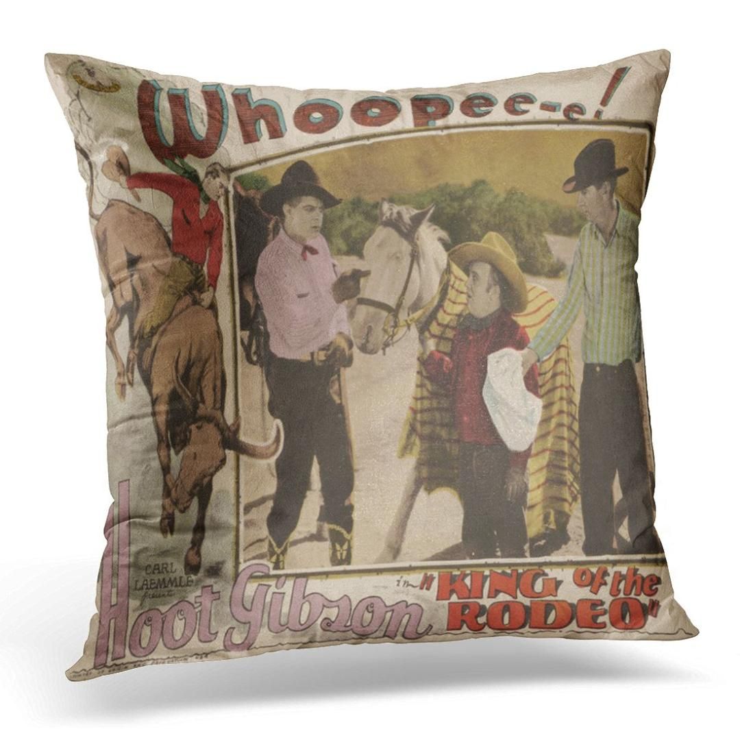 Throw Pillow Cover Cowboy Vintage Western King Rodeo Movie Cowgirl