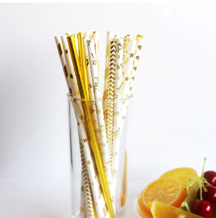 Satin Al Yildiz Kalp 25 Adet Sicak Damgalama Altin Varak Cizgili Kagit Saman Altin Beyaz Tek Kullanimlik Straw Dogum Gunu Dugun Parti Olay Icme Payet Tl10 4 Dhgate Comda