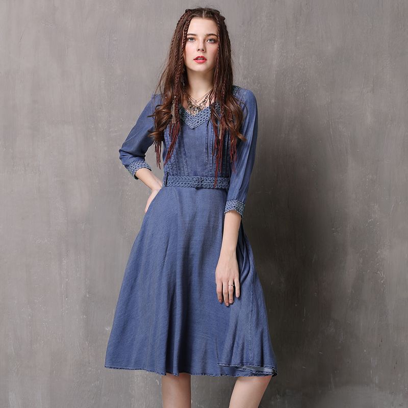 retro denim dress