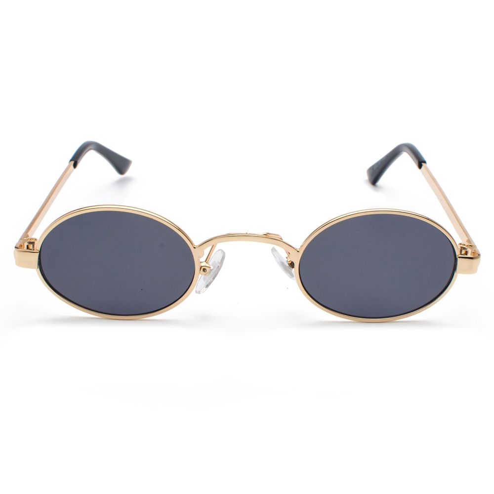 Kachawoo Small Oval Retro Sunglasses Men Gold Metal Frame On 