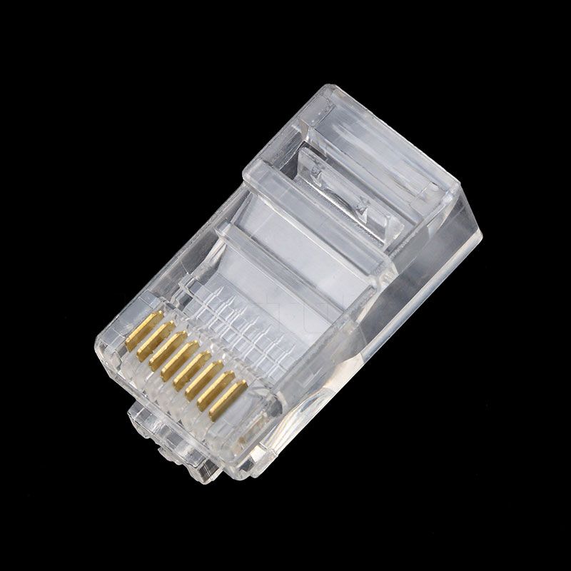 100 X RJ45 Modular Plug Network Connector For UTP Cat5 Cat5e Solid Cable Heads