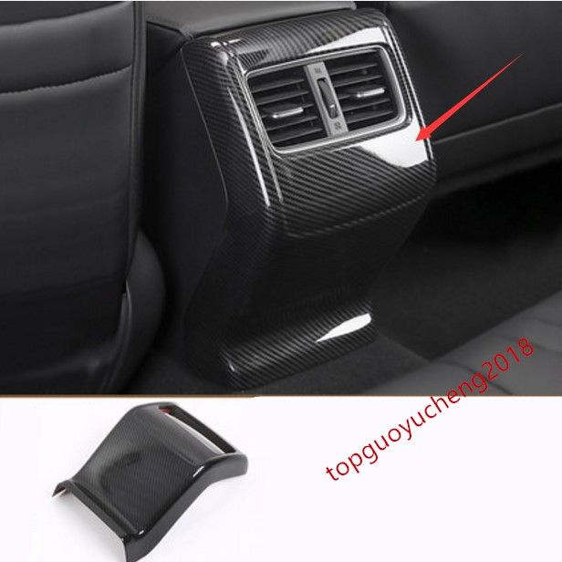 Carbon Fiber Style Rear Armrest Box Air Vent Outlet Trim For Honda Accord 2018
