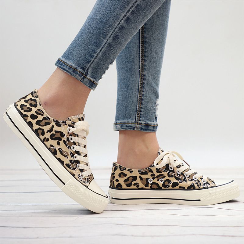 leopard lace up shoes