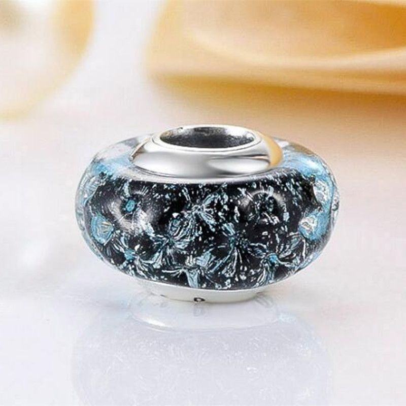 Perfect 925 sterling Silver Core With beautiful Crystal Handmade Charm Bead 