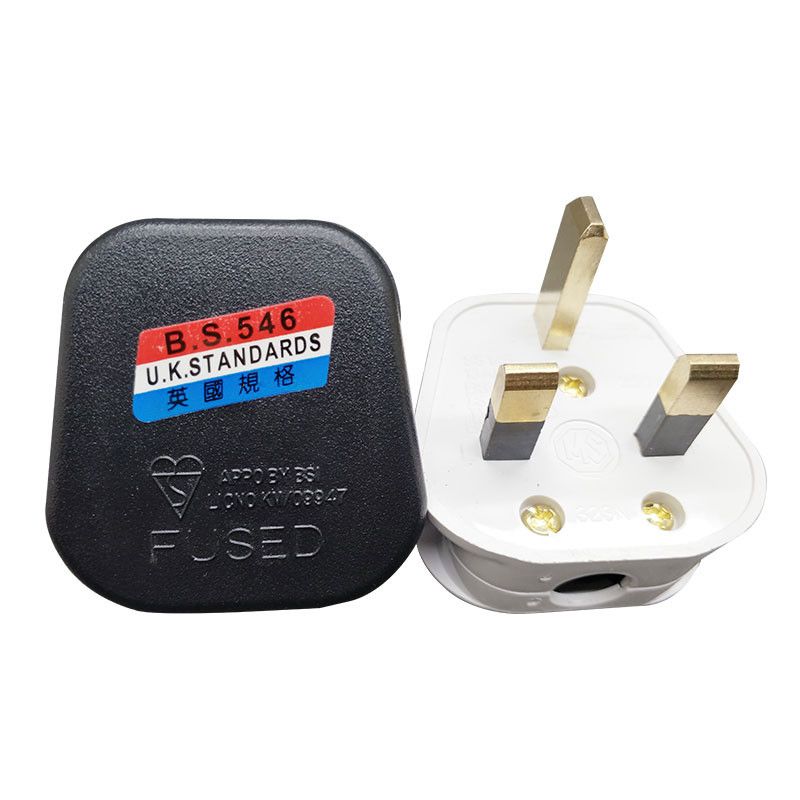 13 Amp Fused Household Plug Standard UK Black White 3 Pin