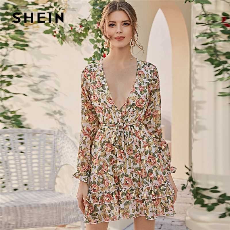 deep v boho dress