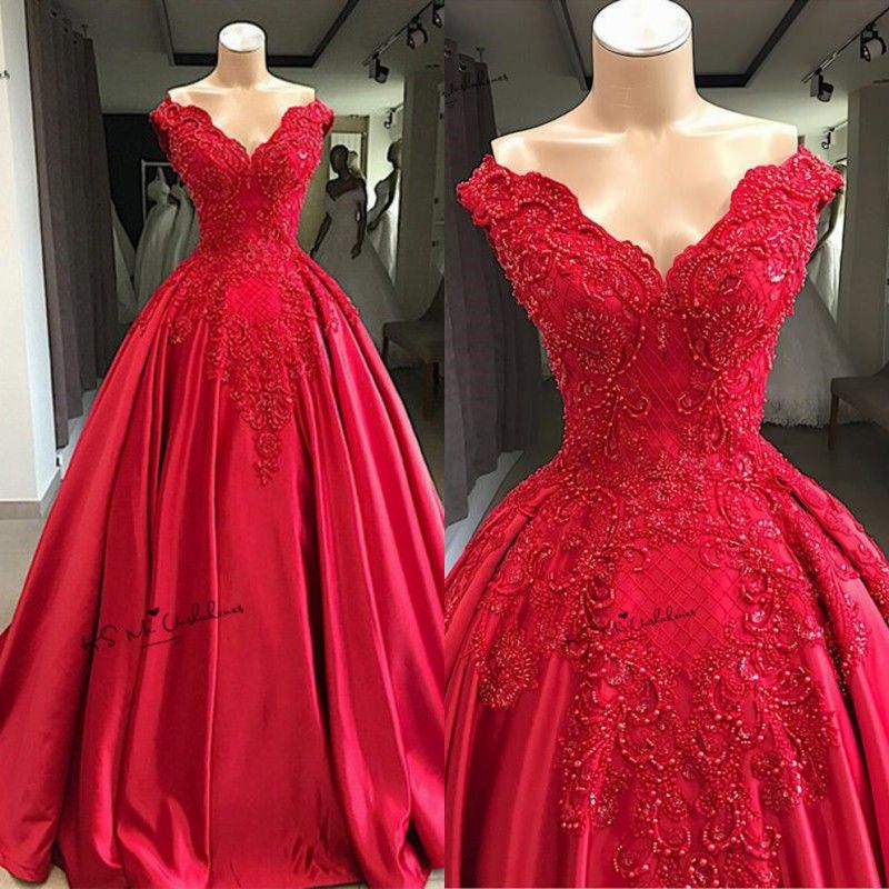 Designer Vintage Red Ball Gown Wedding 