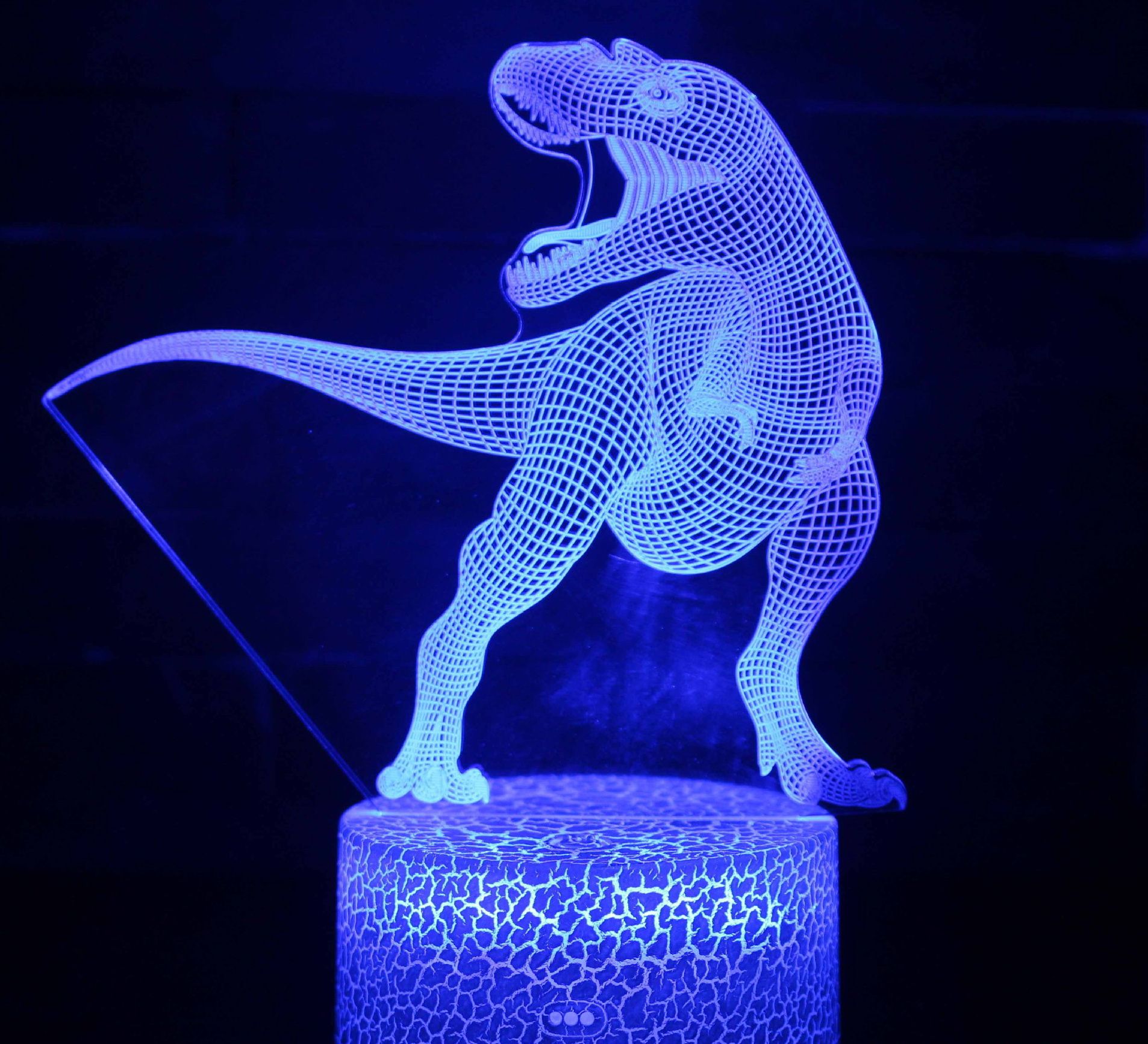 Dinosaurio Jurásico Mundo Triceratops 3D LED Luz Luz de escritorio Lámpara de sueño Creative Kids Toy Dormitorio Decoración para el hogar Regalo de Navidad