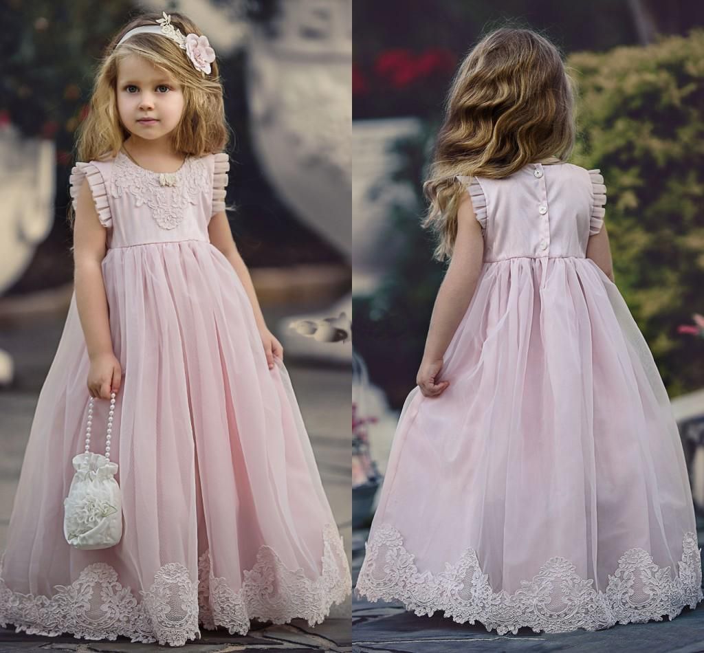flower girl blush pink dress
