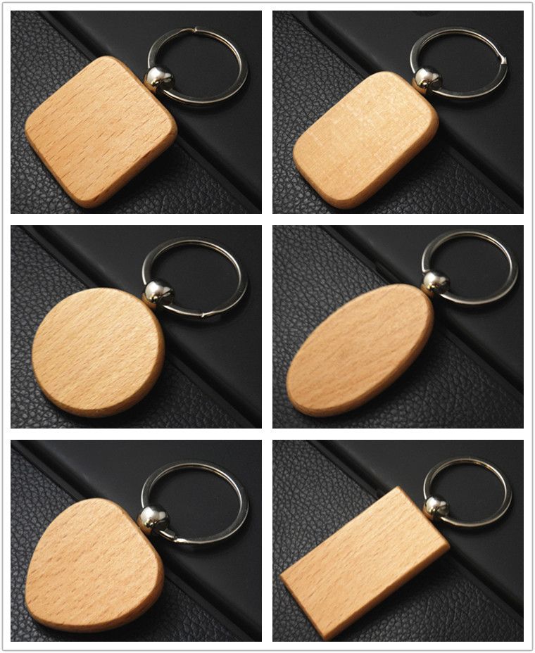 Customize Cute Blank Wooden Keychains Personalized Engraved Keychain