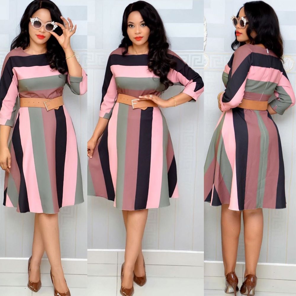 striped office dress