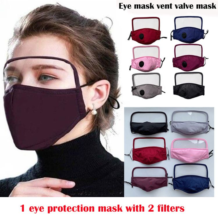 2021 New Design Face Mask With Eye Shield Washable 3 Layer Cotton