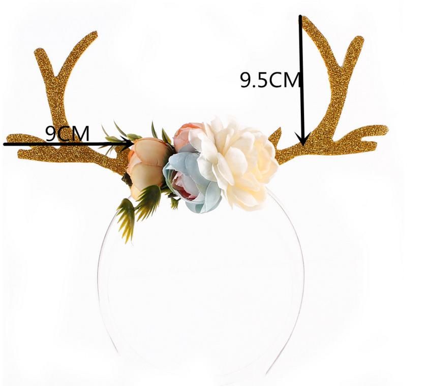 deer antlers with flowers headband