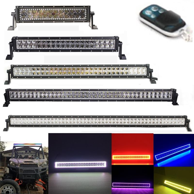 Remote Control Rgb Led Light Bar 22 32 42 50 Straight Offroad Remote Control Rgb Led Light Bar 22 32