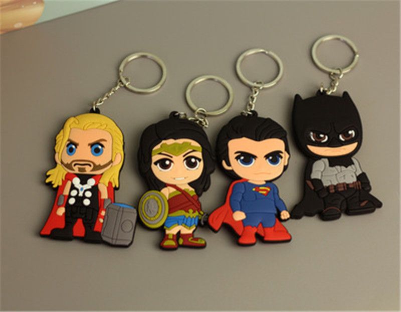 Wonder Woman Bag Keychain Key Rings Keychains Superhero Glass Car Keyring