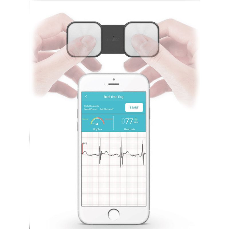 Portable Mini Wearable ECG Monitor Measurement Machine Real Time Heart