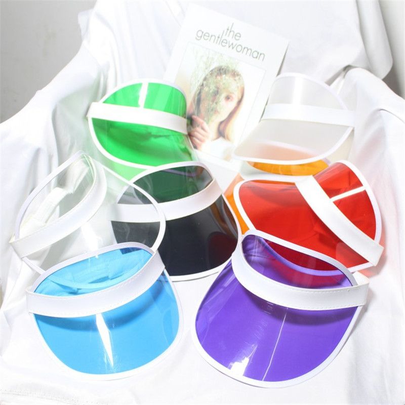 Sun Visor Sunvisor Party Hat Clear Plastic Cap Transparent Pvc Sun Hats