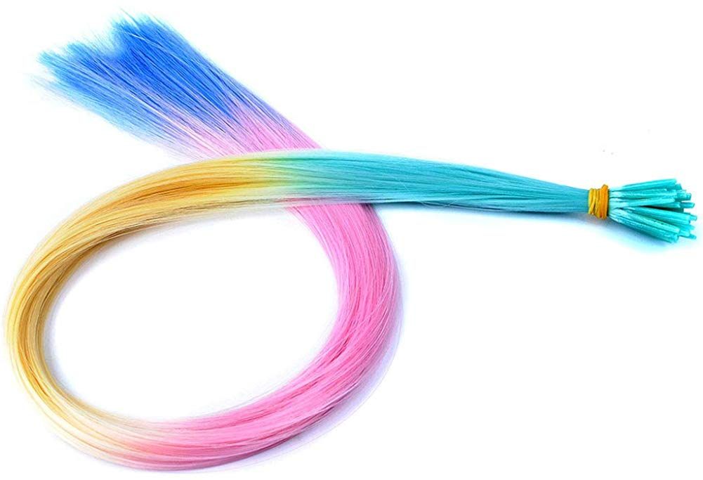 20inch Lot 10/50/100s Rainbow Colors Synthetic I-Tip Feather Hair Extension