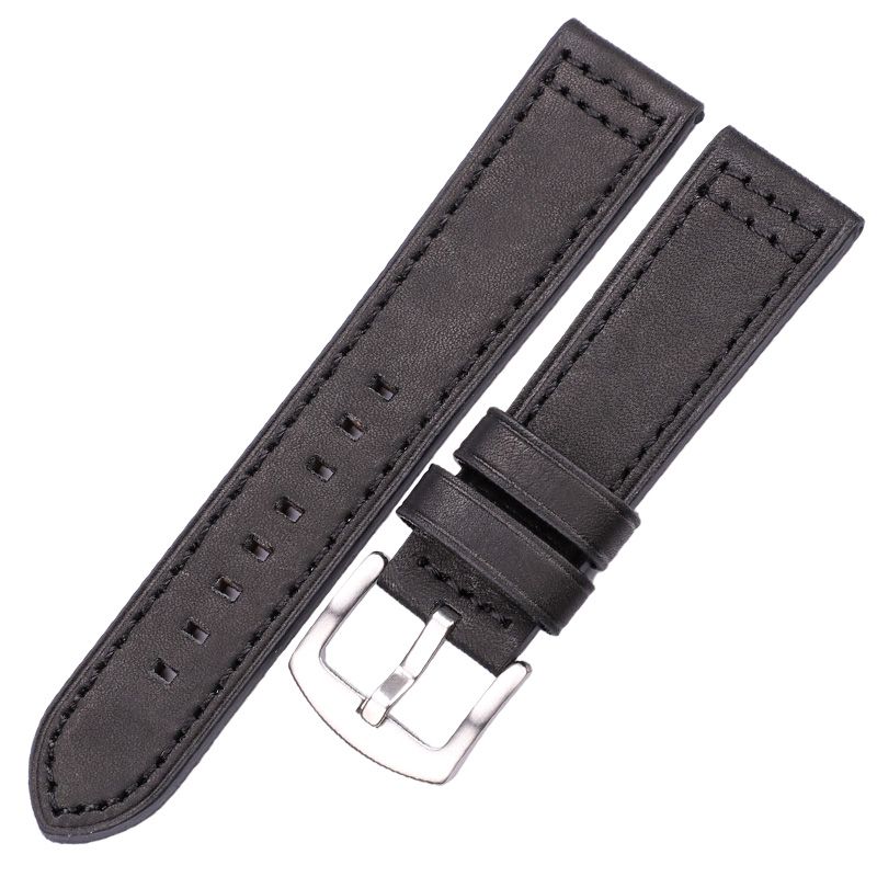 Black silver buckle 18mm