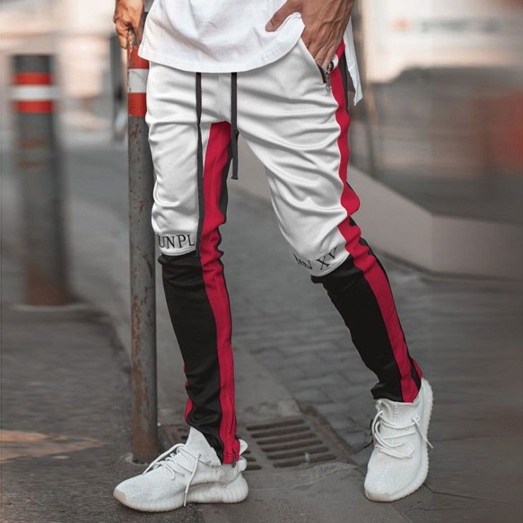 Мужские Motocross Trackpants Slim Fit Упругая Талия Двойные Полосатые Днища Ретро Модные Спортивные Штаны Мужские Брюки Новые От 2 309 руб.