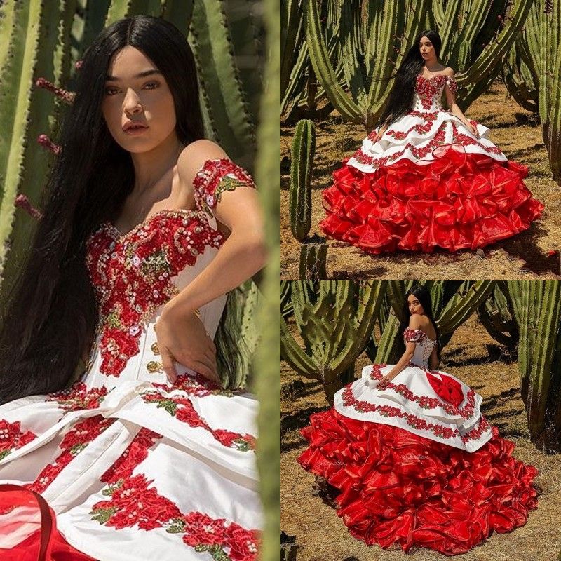 ruffled charro quinceanera dresses