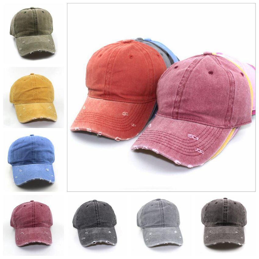 washed denim baseball cap