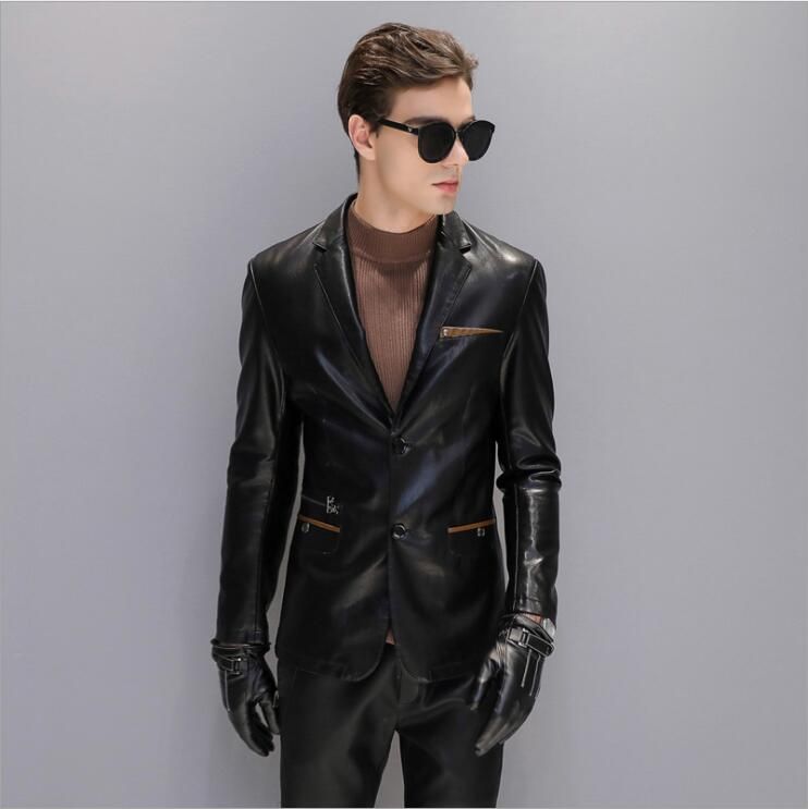Compra Primavera Otoño, Estilo Europeo, Ropa De Cuero, Hombres, Gamuza,  Trajes De Abrigo, Cuello, Ropa De Ocio, Chaqueta De Cuero, Hombre Barato |  Entrega Rápida Y Calidad | Es.Dhgate