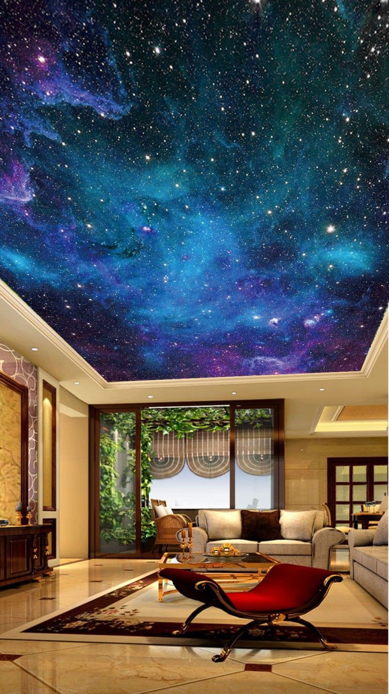 Custom Mural Wall Paper 3d Stereoscopic Beautiful Starry Sky