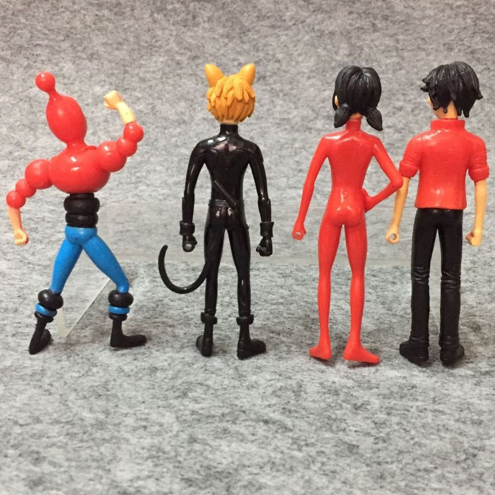 6Pcs Miraculous Ladybug Tikki Noir Katze plagg Adrien Figuren Puppe Spielzeug