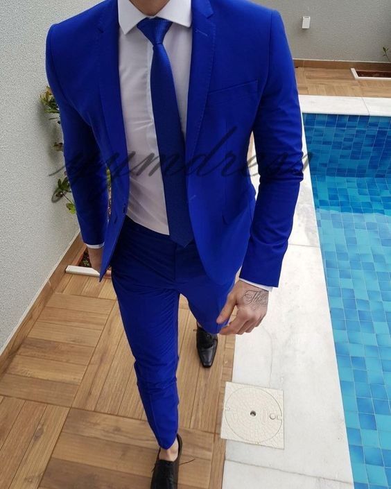 Vestito Da Abito Da Uomo Blu Royal Vestito Da Festa Elegante Smoking Da Smoking  Smoking Da Smoking Giacca + Pantaloni + Cravatta Da 66,88 € | DHgate Italy