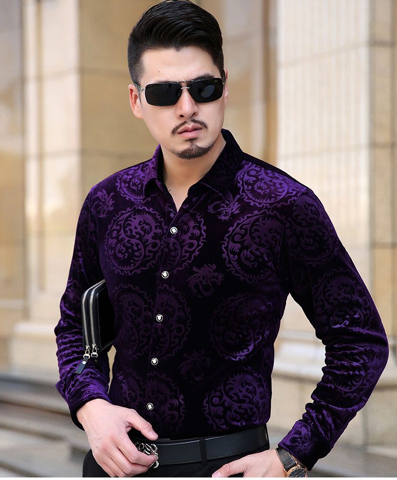 camisas de terciopelo para hombre