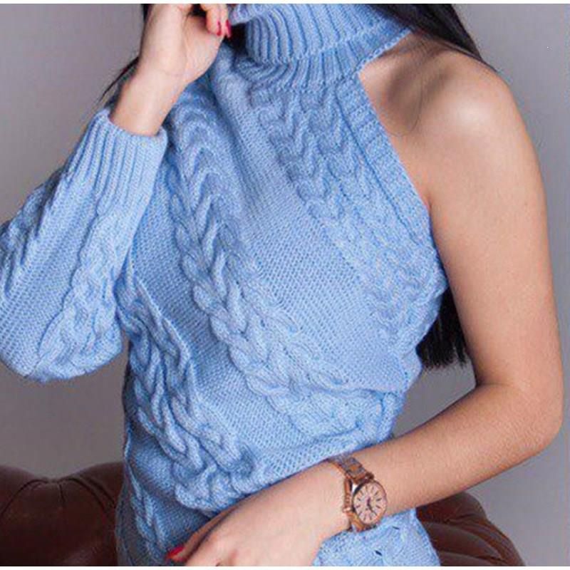 one sleeve turtleneck sweater
