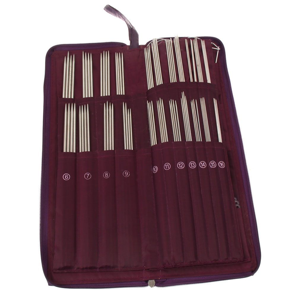 104pcs Set di uncinetti Strumento per Maglieria Circolare Diritta Ferri da Maglia con confezione in PU