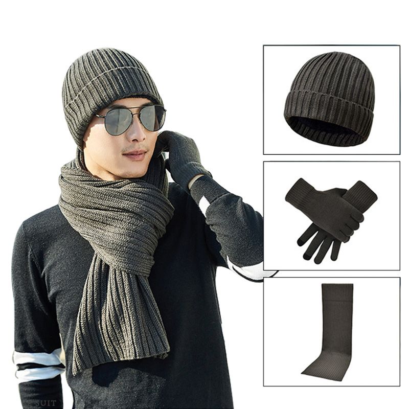 mens cashmere hat and scarf set