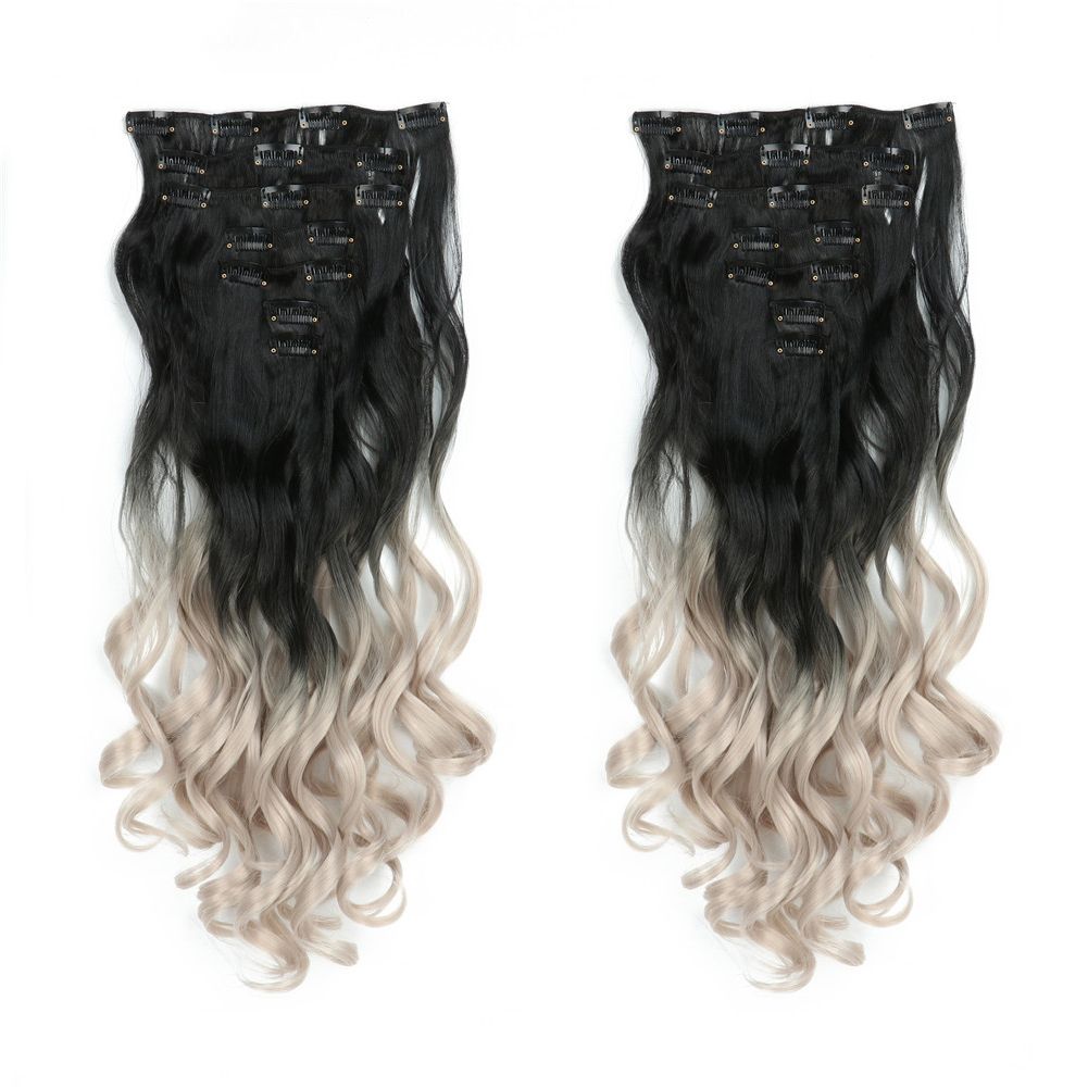 2019 22 Inch Curly Wave 7 Separate Pieces Heat Resistance