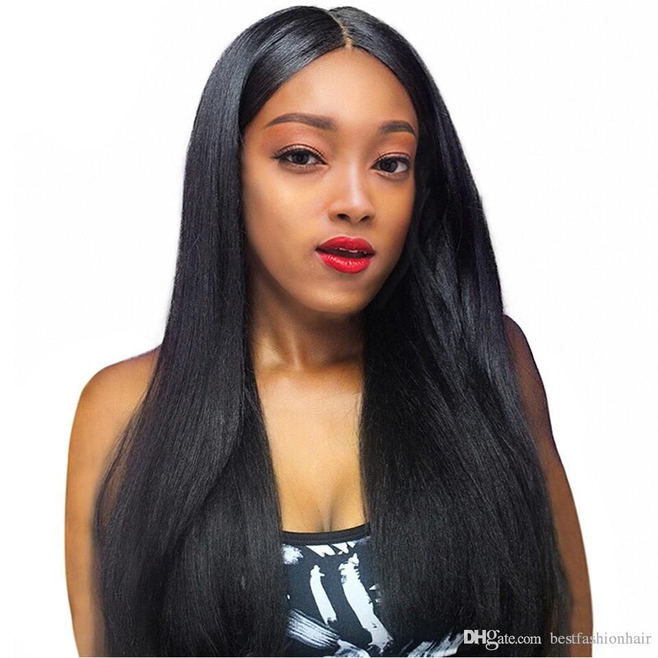 Full Lace Human Hair Wigs Straight For Black Women Preplucked
